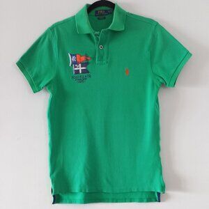 POLO RALPH LAUREN green polo with patches and embroidery details